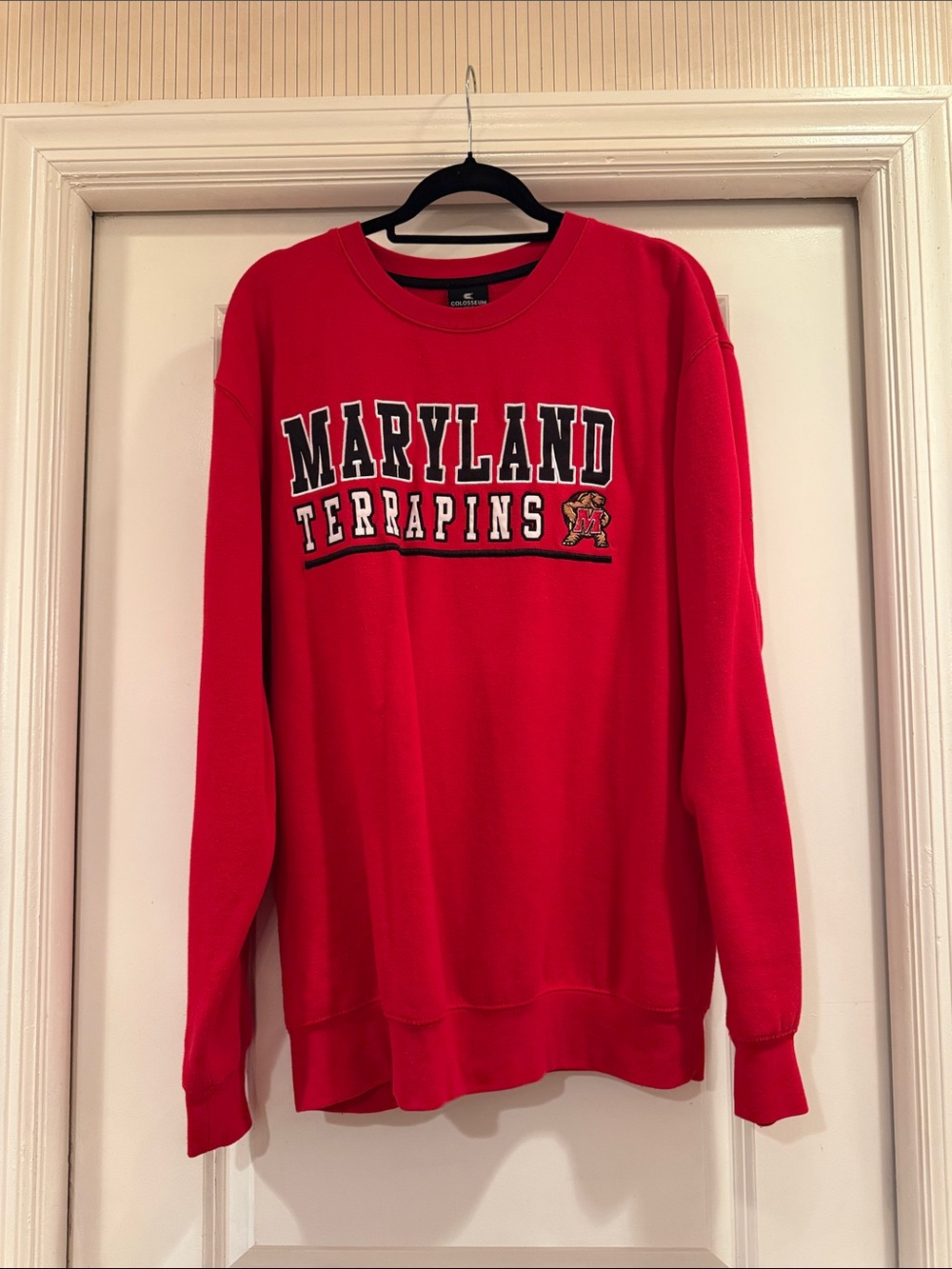 Colosseum Red Maryland Terrapins Crewneck Sweatshirt